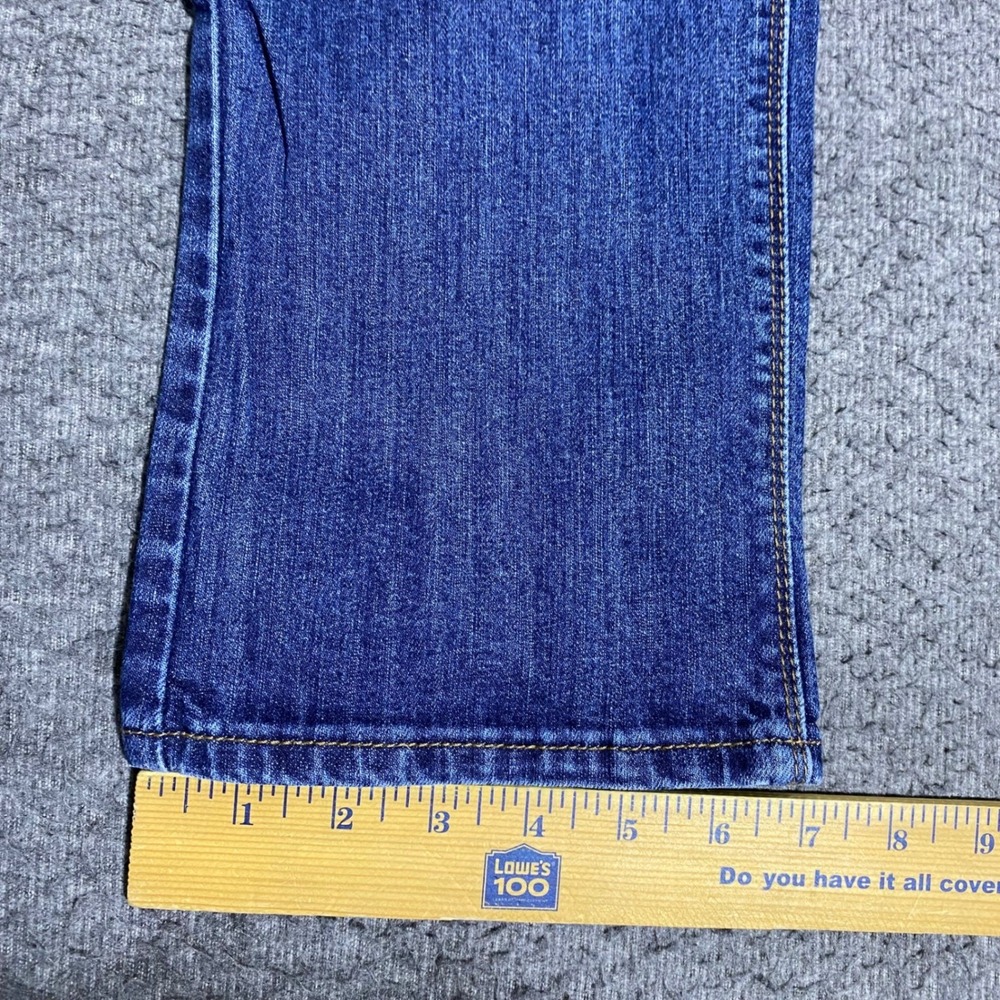 Levis 525 Perfect Waist Straight Leg Jeans Blue Denim 10M 32x31 Mid Rise Paisley - Picture 11 of 12